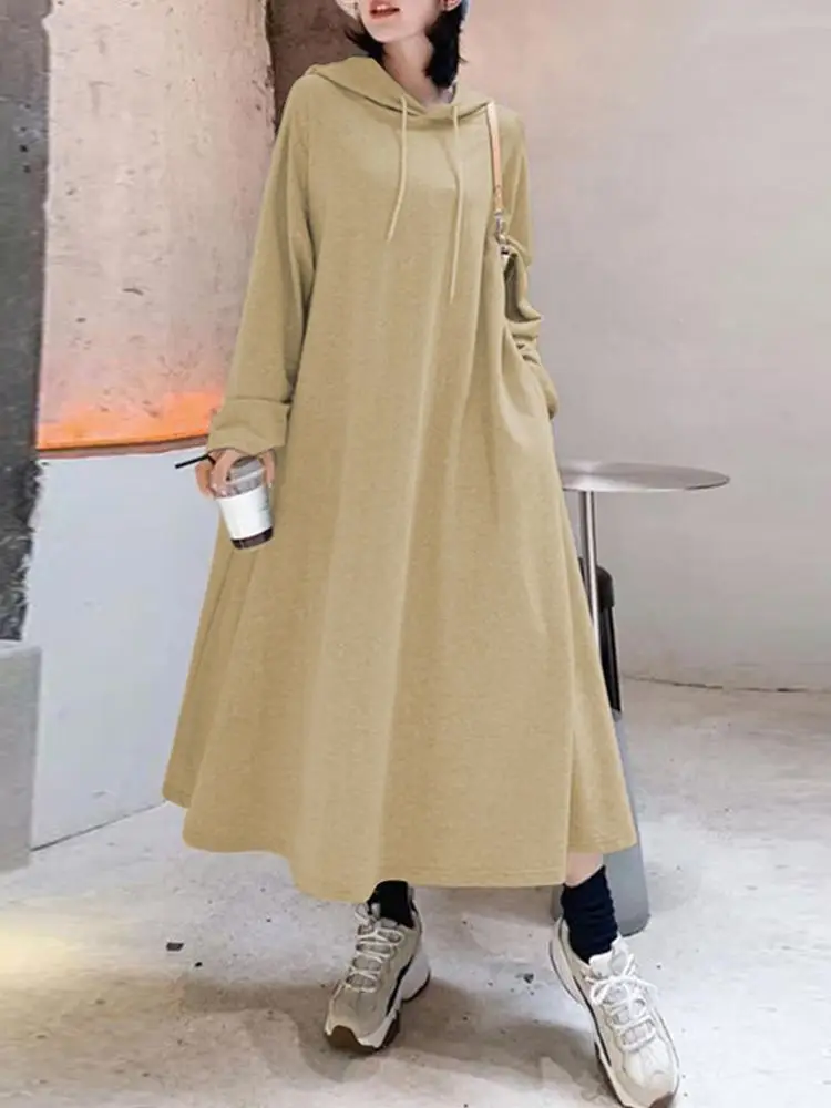 ZANZEA Women Winter Hoodies Long Sleeve A-Line Maxi Sundress Casual Hooded Pullover Vestido Oversized Autumn Sweatshirt Dress
ZANZEA Women Winter Hoodies Long Sleeve A-Line Maxi Sundress Casual Hooded Pullover Vestido Oversized Autumn Sweatshirt Dress