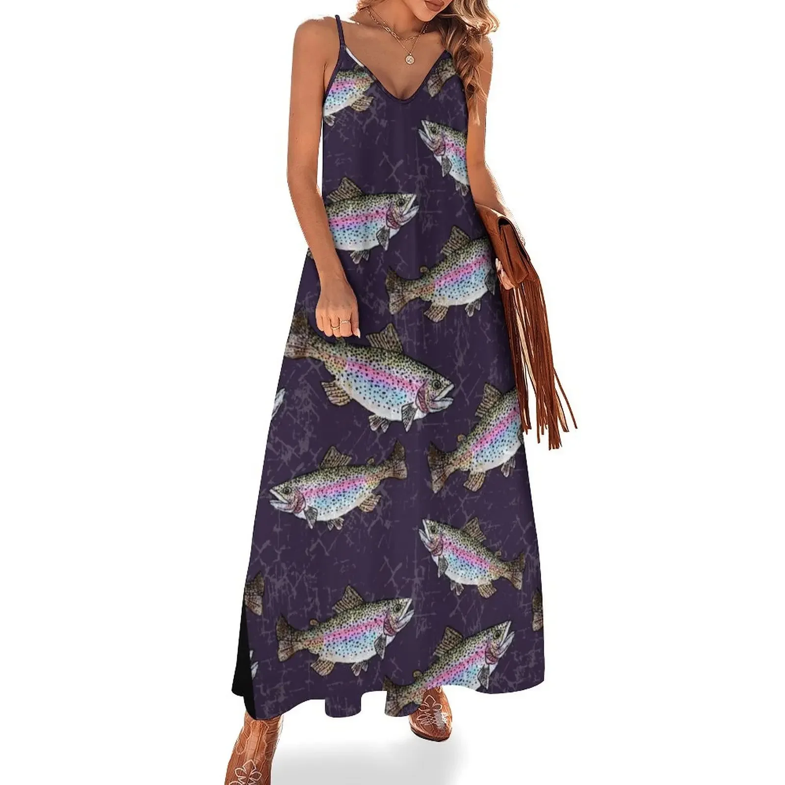 Rainbow Trout Fish Pattern - Dark Purple Sleeveless Dress elegant women's dresses sale luxury evening dresses for women 2025
Rainbow Trout Fish Pattern - Dark Purple Sleeveless Dress elegant women's dresses sale luxury evening dresses for women 2025