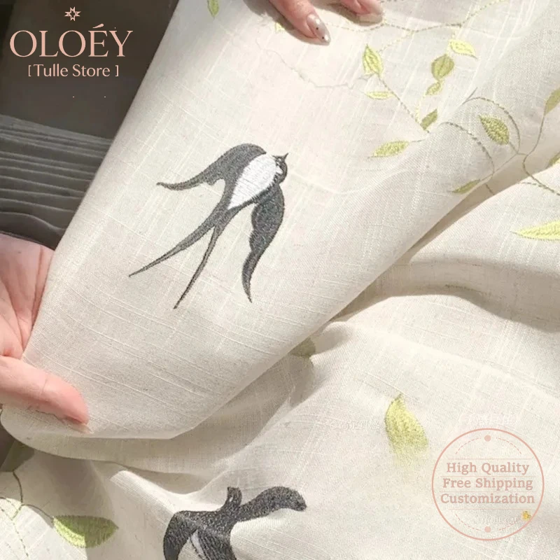 New Chinese Style Linen Curtain for Living Room Embroidered Sheer Balcony Insulation Sun Protection Vintage Style Window Drapes
New Chinese Style Linen Curtain for Living Room Embroidered Sheer Balcony Insulation Sun Protection Vintage Style Window Drapes