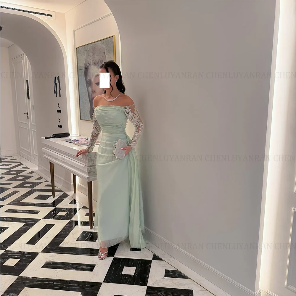 MOLISA Customized Strapless Long Sleeve Column Party Dresses Chiffon Elegant Prom Dresses Lace Applique Ankle-Length فساتي
MOLISA Customized Strapless Long Sleeve Column Party Dresses Chiffon Elegant Prom Dresses Lace Applique Ankle-Length فساتي