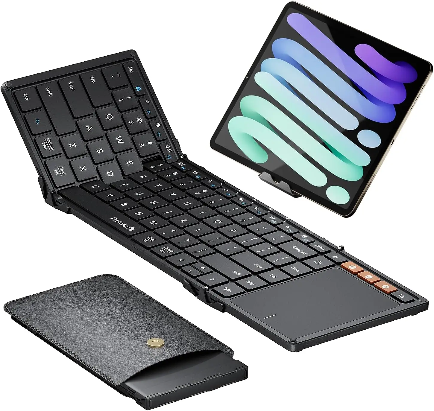 Foldable Keyboard with Touchpad, XK01 TP Bluetooth Portable Keyboard for Laptop PC Tablet - Black
Foldable Keyboard with Touchpad, XK01 TP Bluetooth Portable Keyboard for Laptop PC Tablet - Black