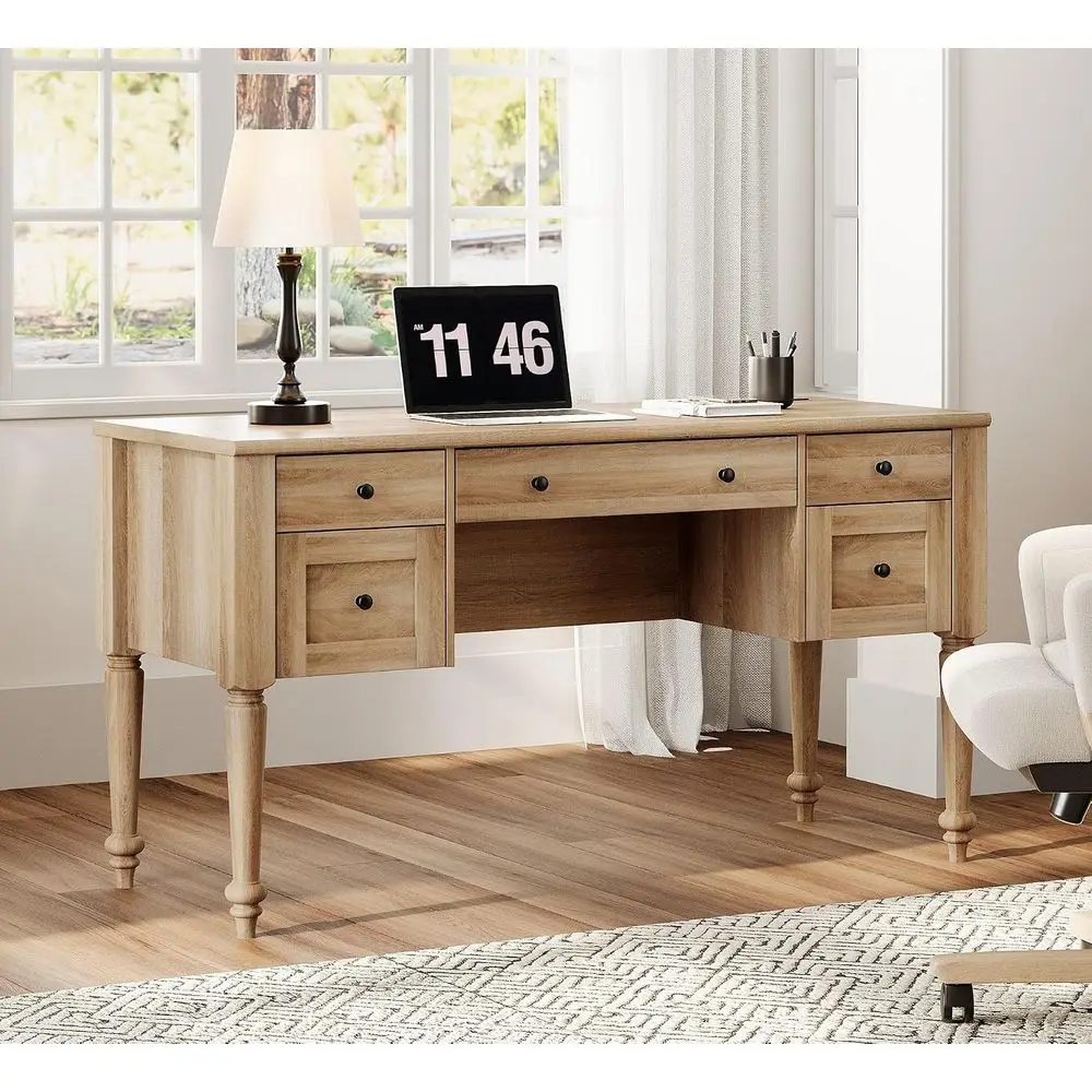 Vintage 56 Oak Executive Desk with Charging Station, Storage Cabinet & Open Shelves
Vintage 56 Oak Executive Desk with Charging Station, Storage Cabinet & Open Shelves