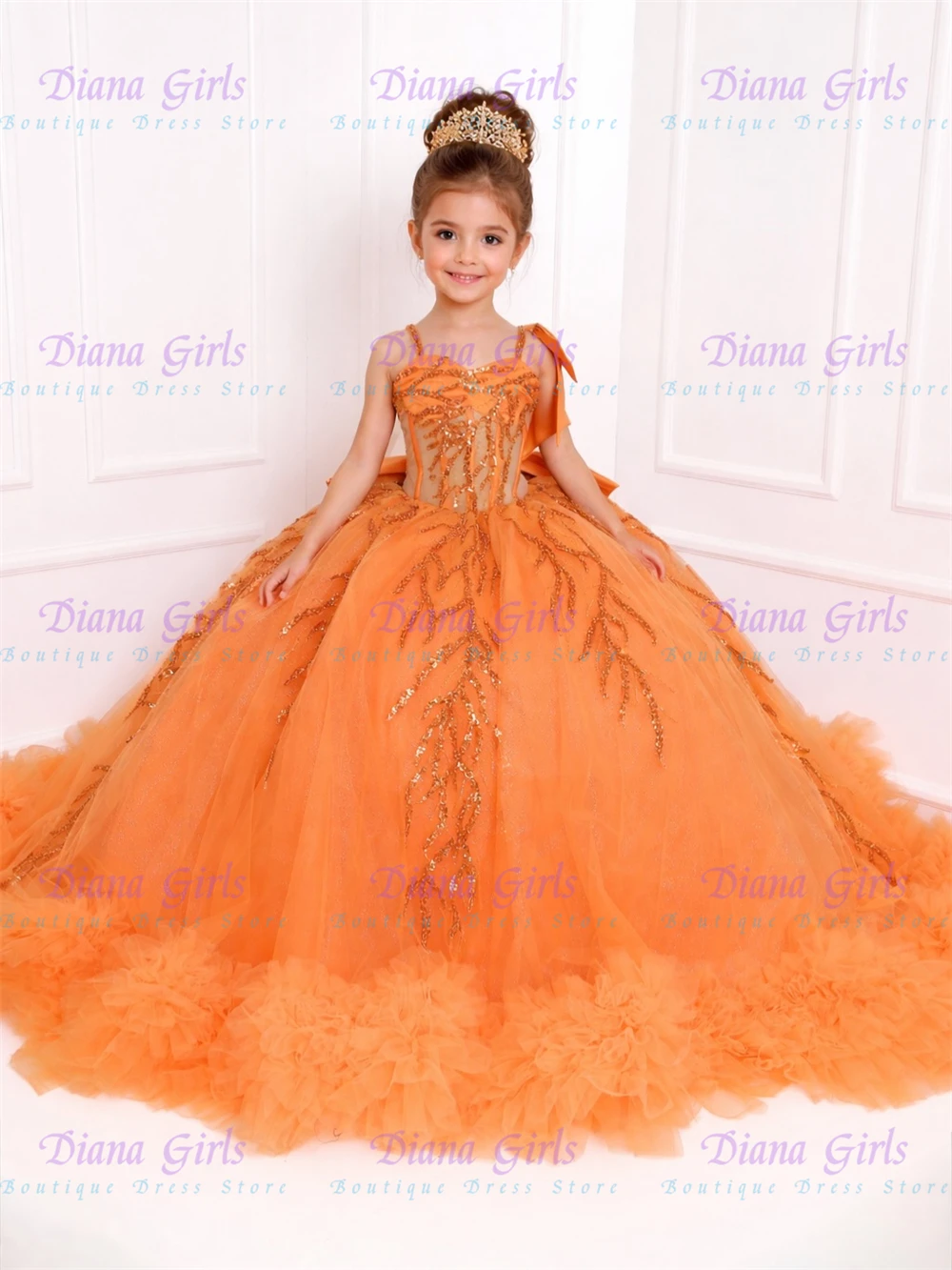 Quality Gorgeous Flower Girl Dress Orange Tulle Fluffy Sequin Appliques for Girls Wedding Birthday Party Evening Ball Gowns
Quality Gorgeous Flower Girl Dress Orange Tulle Fluffy Sequin Appliques for Girls Wedding Birthday Party Evening Ball Gowns