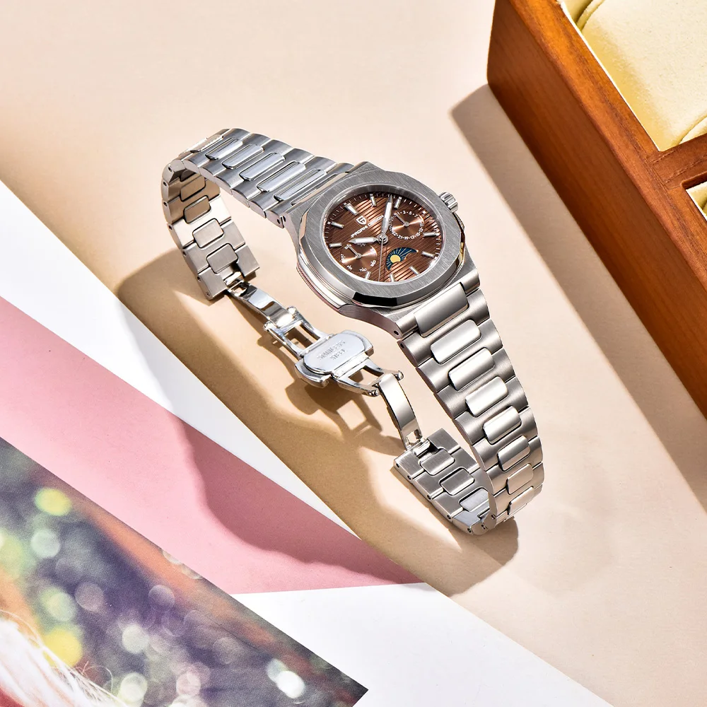 Pagani design 2026 top business Quartz women's Watch luxury Sapphire Moon phase waterproof calendar Week women's watch all steel
Pagani design 2026 top business Quartz women's Watch luxury Sapphire Moon phase waterproof calendar Week women's watch all steel
