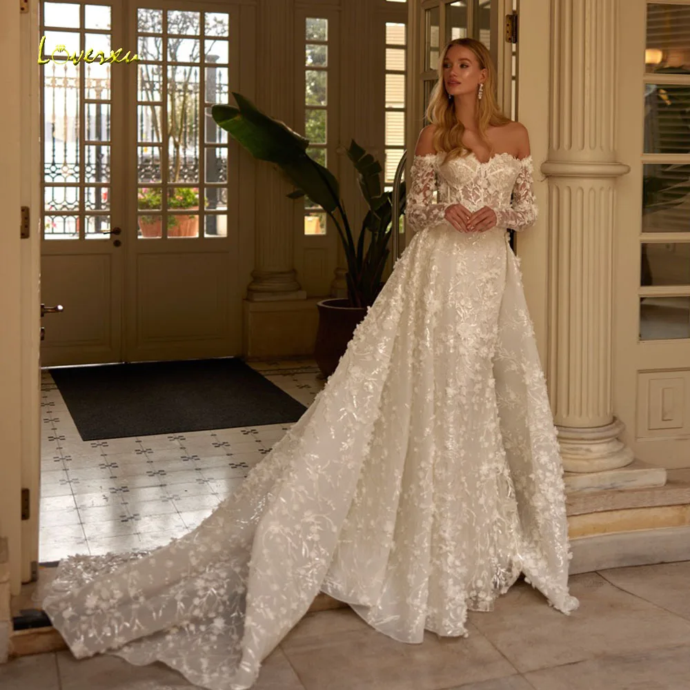 Loverxu Mermaid Sexy Wedding Dresses Sweetheart Off The Shoulder Vestido De Novia Lace Embroidery 2 In 1 Custom Made Bridal Gown
Loverxu Mermaid Sexy Wedding Dresses Sweetheart Off The Shoulder Vestido De Novia Lace Embroidery 2 In 1 Custom Made Bridal Gown