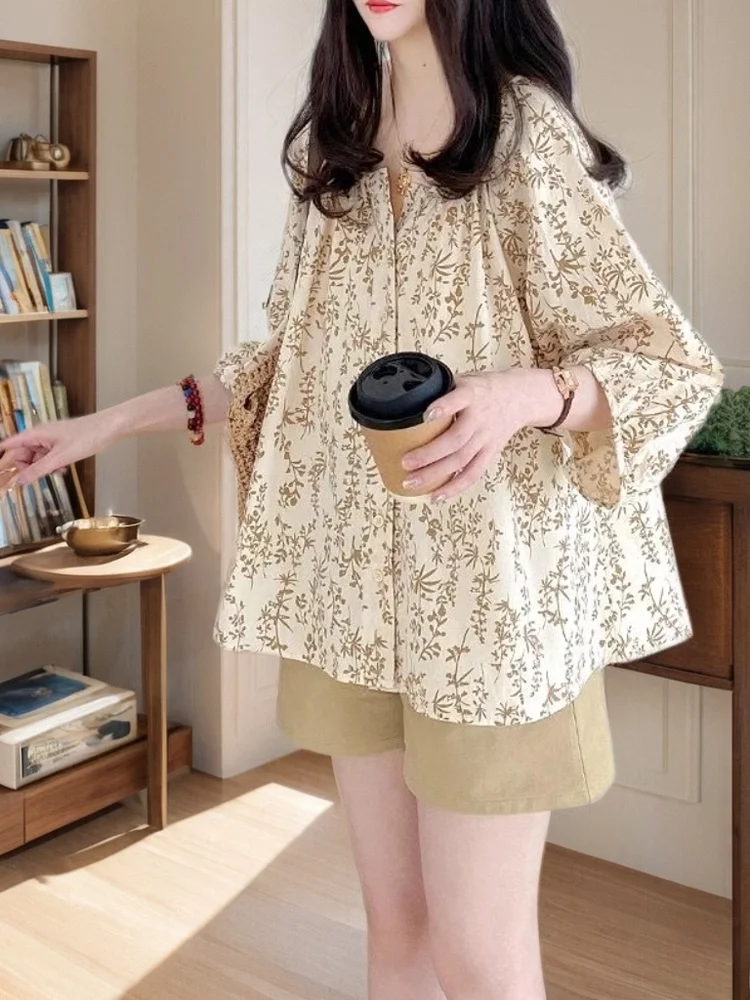 Свободный женский топ с цветочным принтом irt Summer Sle Sweet V-Ne Lantern Sve Top Korean Faion, повседневная удобная кукла irt
Свободный женский топ с цветочным принтом irt Summer Sle Sweet V-Ne Lantern Sve Top Korean Faion, повседневная удобная кукла irt