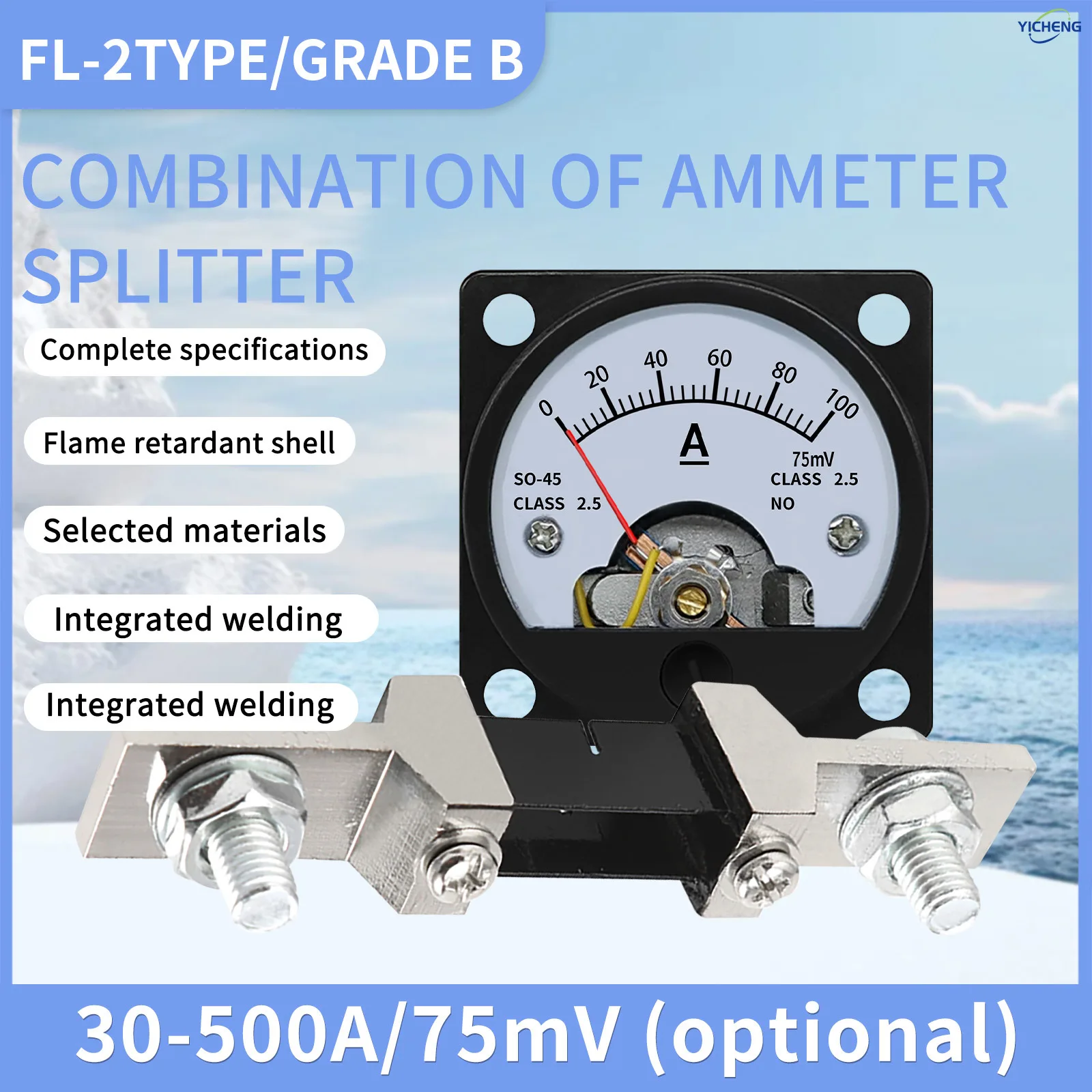 YICHENG DC Ammeter SO-45 Pointer Type Mechanical Meter for Accurate Current Reading.30A~500A /75mV.Equipped with current divider
YICHENG DC Ammeter SO-45 Pointer Type Mechanical Meter for Accurate Current Reading.30A~500A /75mV.Equipped with current divider