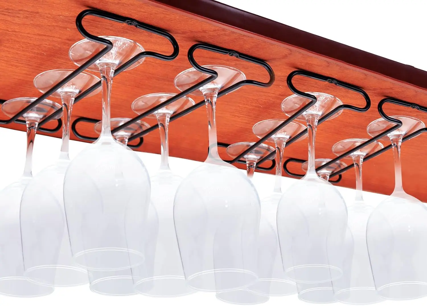 Under Cabinet Wine Glass Rack with Drying Shelf, Metal Hanger for Kitchen Storage in Black
Under Cabinet Wine Glass Rack with Drying Shelf, Metal Hanger for Kitchen Storage in Black