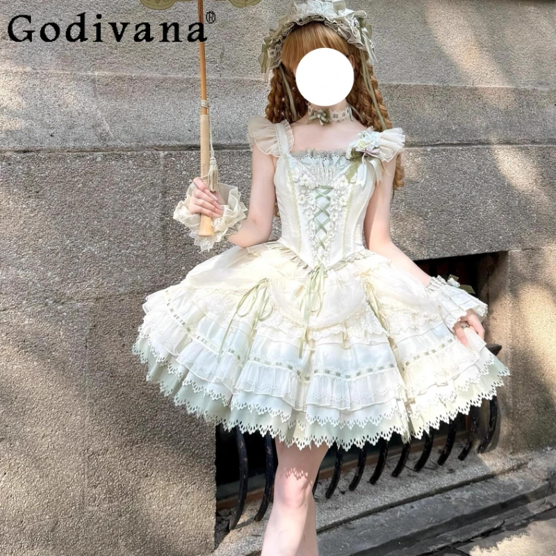 Lolita Elegant Strap Cake Lolita Dress for Women Japanese Style Daily Wear Princess Dress Female Birthday Party Gown Dress
Lolita Elegant Strap Cake Lolita Dress for Women Japanese Style Daily Wear Princess Dress Female Birthday Party Gown Dress