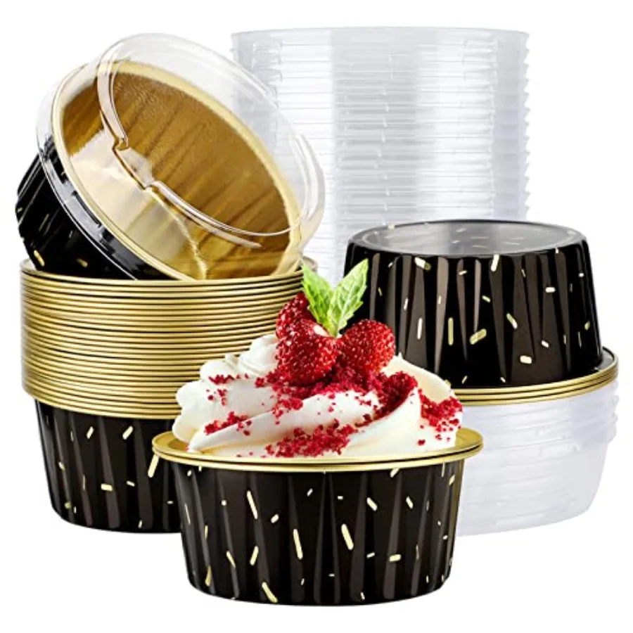 Disposable Aluminum Foil Cups, 5oz Foil Ramekins Cupcake Baking Cups Containers Wrappers with Lids, Dessert Cups with Lids Mini
Disposable Aluminum Foil Cups, 5oz Foil Ramekins Cupcake Baking Cups Containers Wrappers with Lids, Dessert Cups with Lids Mini