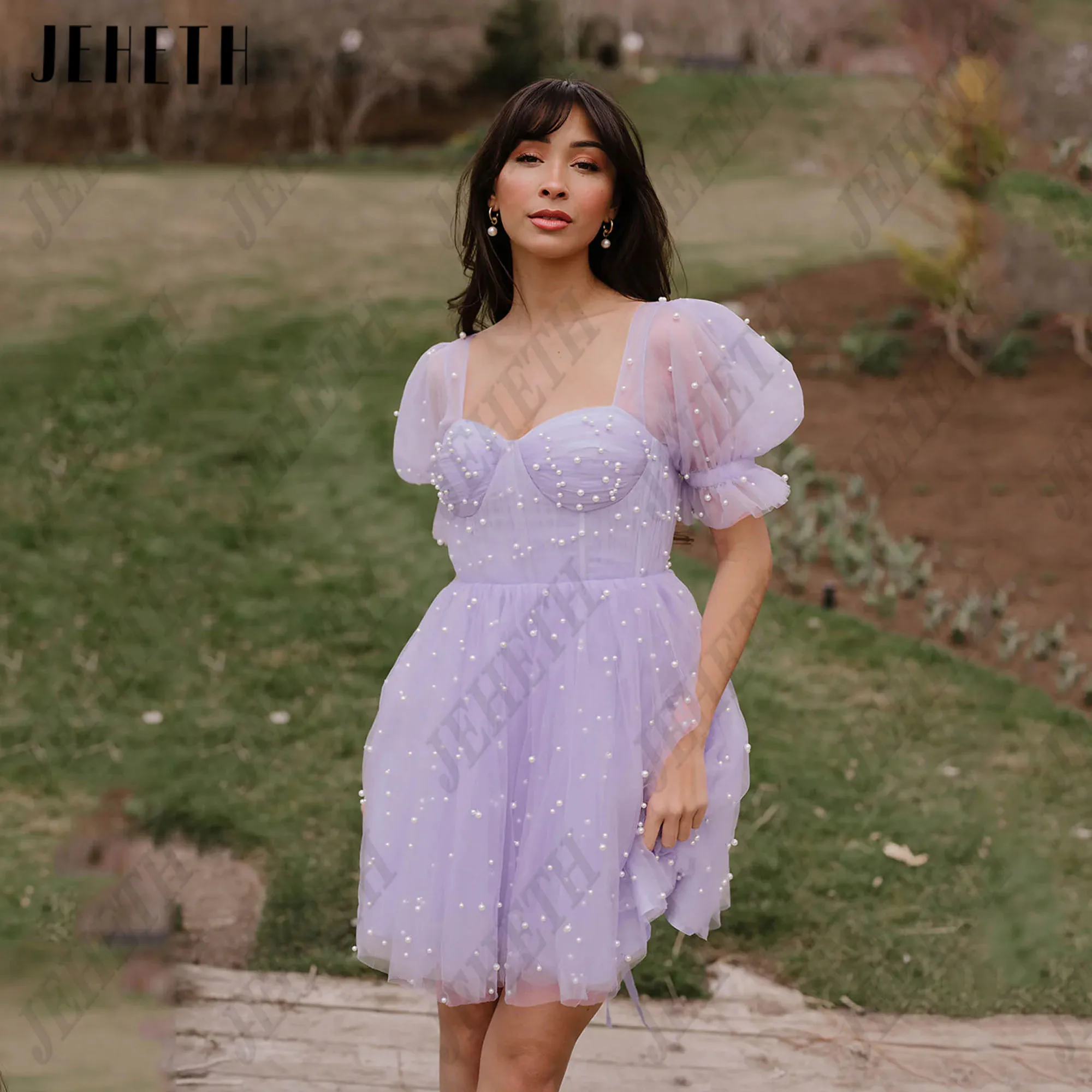 JEHETH Mini Corset Prom Dress Short Sleeves Beading A-Line Tulle Sweetheart Pastrol Homecoming Dresses Above Knee Customized
JEHETH Mini Corset Prom Dress Short Sleeves Beading A-Line Tulle Sweetheart Pastrol Homecoming Dresses Above Knee Customized