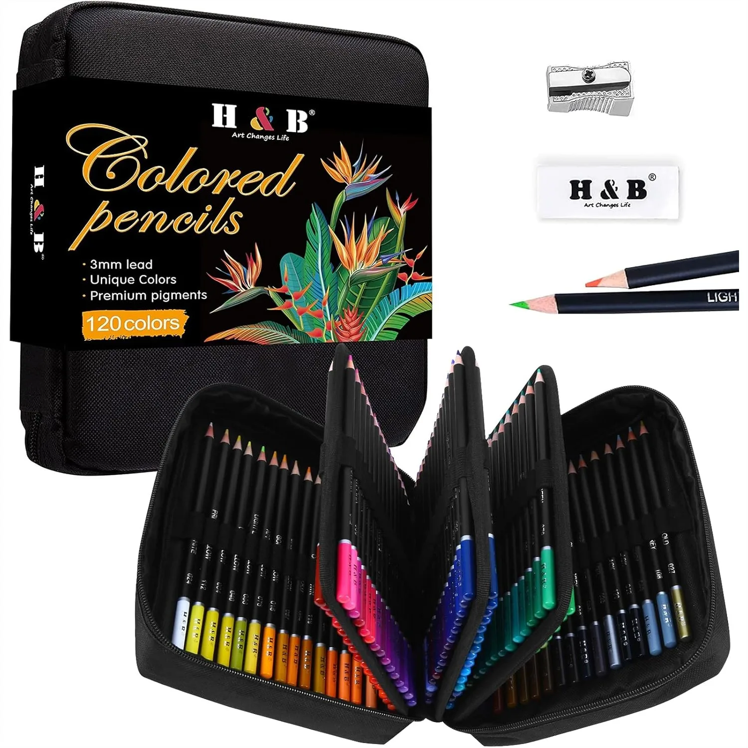 120 Colored Pencils Kit With Oil Based Soft Core For Drawing And Sketching In Zipper Case
120 Colored Pencils Kit With Oil Based Soft Core For Drawing And Sketching In Zipper Case