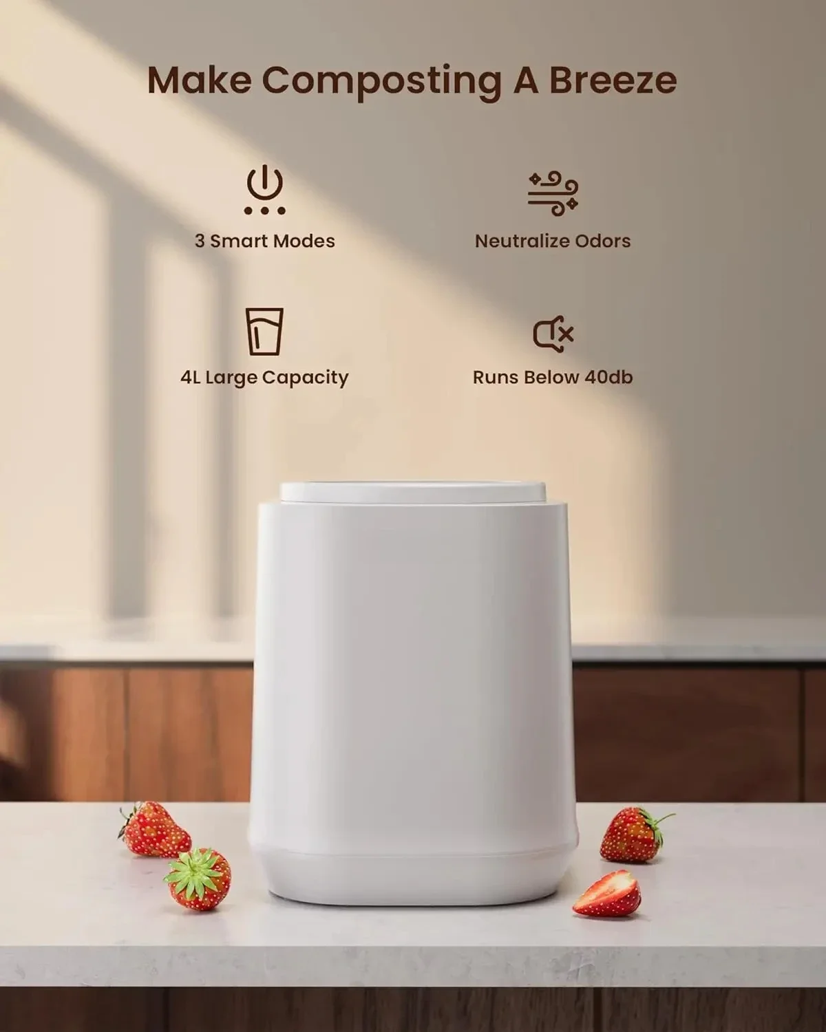 Electric Composter for Kitchen, Odorless | Low Noise | Auto-Cleaning |Turn Food Waste into Fertilizer Within 3 Hrs
Electric Composter for Kitchen, Odorless | Low Noise | Auto-Cleaning |Turn Food Waste into Fertilizer Within 3 Hrs