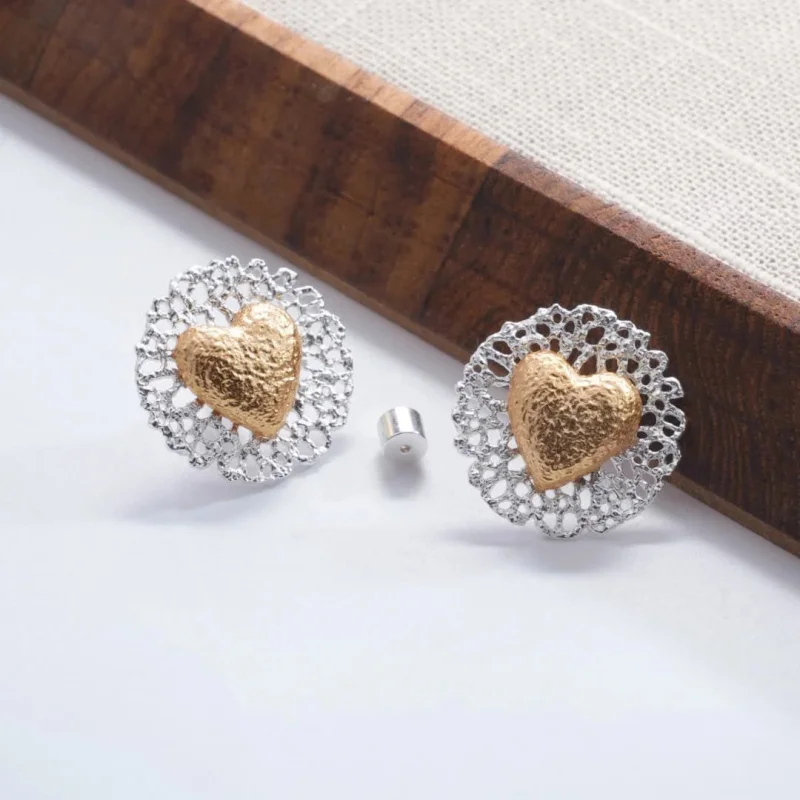Litheline Gold Plated Heart Stud Earrings Women, Vintage Hollow Lace Texture Jewelry, Dainty Statement Earring
Litheline Gold Plated Heart Stud Earrings Women, Vintage Hollow Lace Texture Jewelry, Dainty Statement Earring