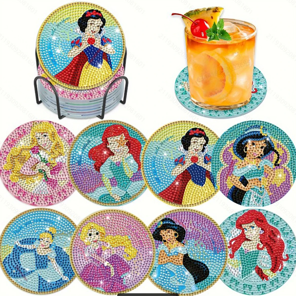 Alice Princess Series Snow White DIY Diamond Painting Coasters with Holder Cartoon Character Souvenirs
Alice Princess Series Snow White DIY Diamond Painting Coasters with Holder Cartoon Character Souvenirs