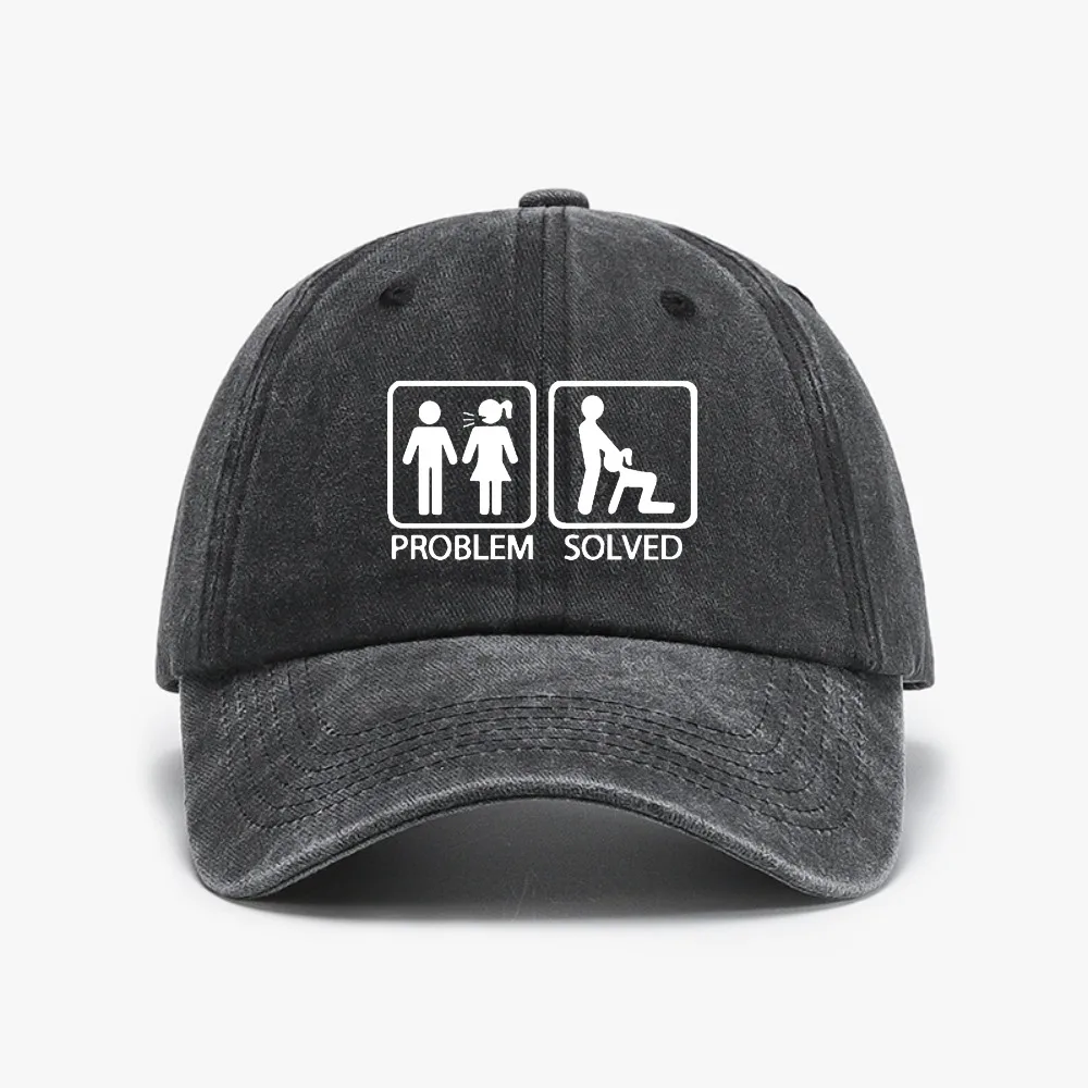 PROBLEM SOLVED Letter print Baseball Cap fashioin Retro Washed Denim Hats Men women Summer adjustable snapback hat
PROBLEM SOLVED Letter print Baseball Cap fashioin Retro Washed Denim Hats Men women Summer adjustable snapback hat