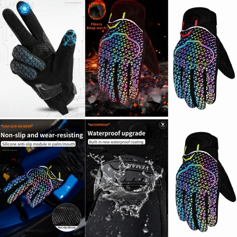 VEMAR Anti-Slip Winter Moto Bike Gloves Durable Wear-Resistant Warm Windproof Reflective Gloves Touchscreen Motorcycle Gear
VEMAR Anti-Slip Winter Moto Bike Gloves Durable Wear-Resistant Warm Windproof Reflective Gloves Touchscreen Motorcycle Gear