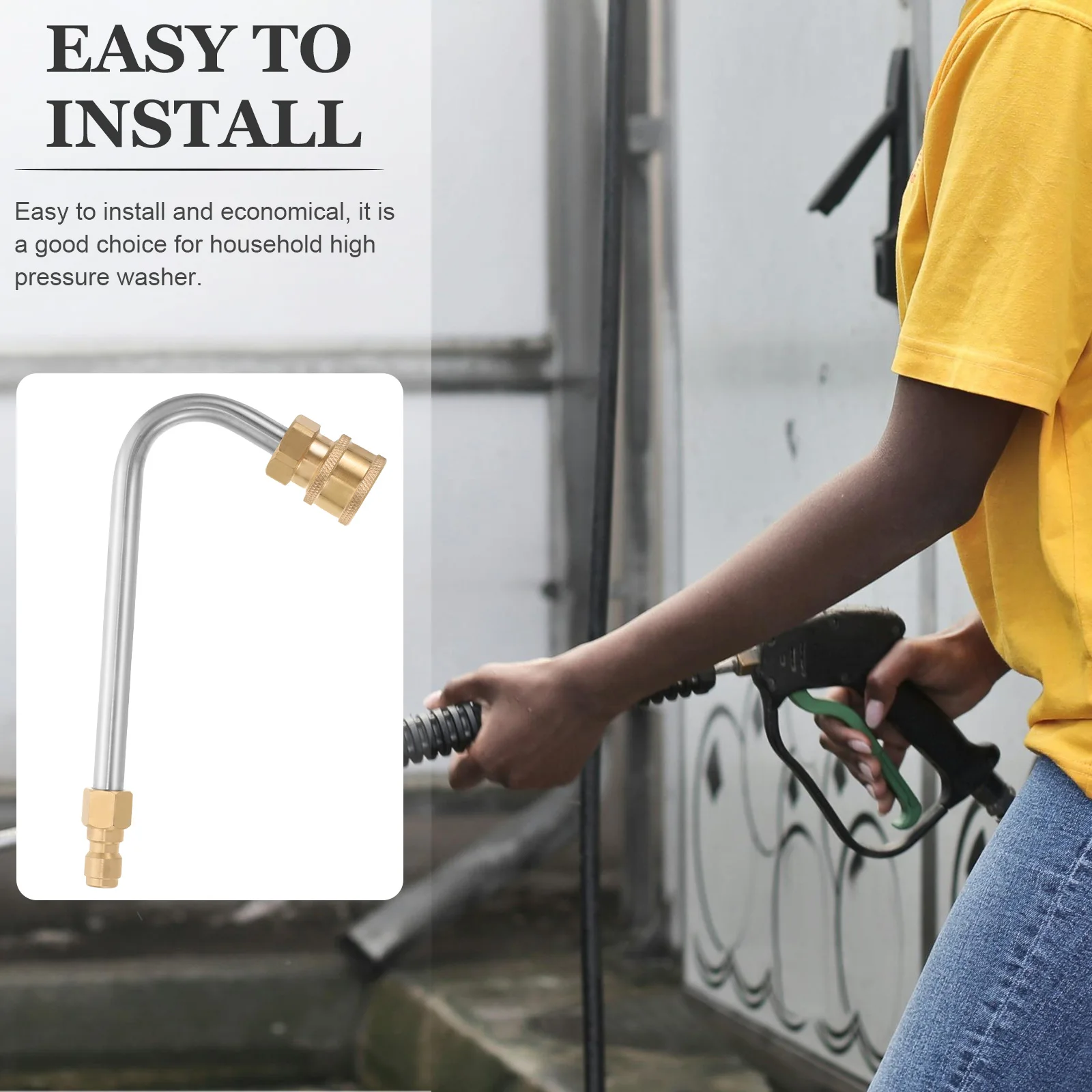 High Rod 17CM Extension Bend Wand Stainless Steel Compatible Most Pressure Washer Fittings Garden Tools
High Rod 17CM Extension Bend Wand Stainless Steel Compatible Most Pressure Washer Fittings Garden Tools