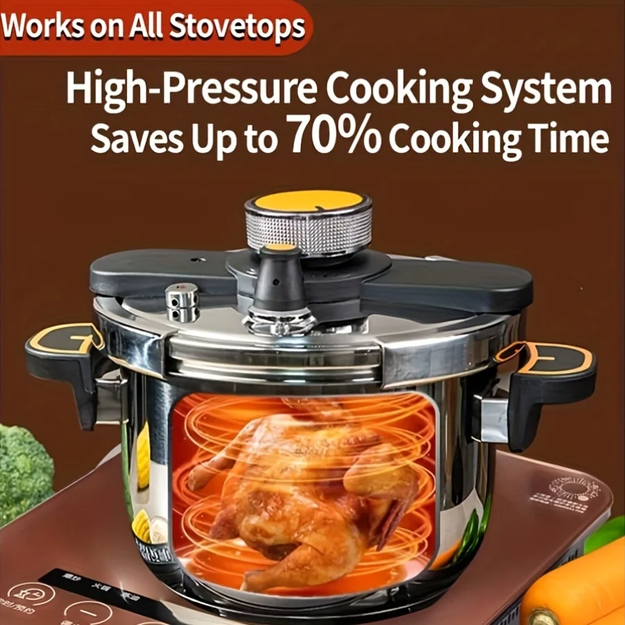 5L/6L/8L Stainless Steel Pressure Cooker And Daily Stew Pot-One-Twist Lock Lid, Quick Stewing and Soup Making-Compatible with In
5L/6L/8L Stainless Steel Pressure Cooker And Daily Stew Pot-One-Twist Lock Lid, Quick Stewing and Soup Making-Compatible with In