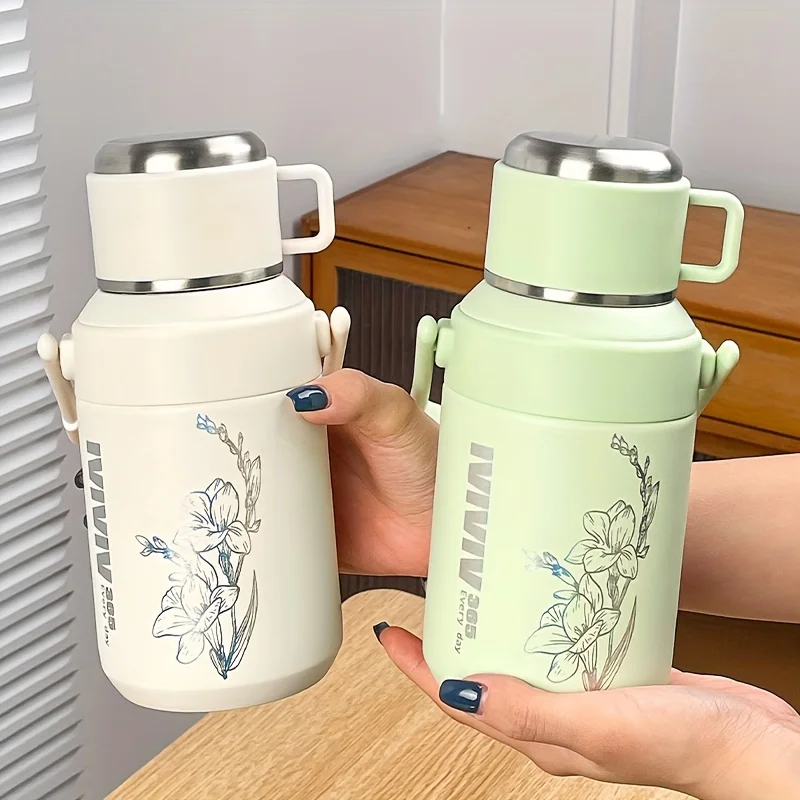 1pc 800ml Floral Insulated Water Bottle - Lightweight Travel Thermos with Handle, Large Capacity Hydration for Outdoor
1pc 800ml Floral Insulated Water Bottle - Lightweight Travel Thermos with Handle, Large Capacity Hydration for Outdoor