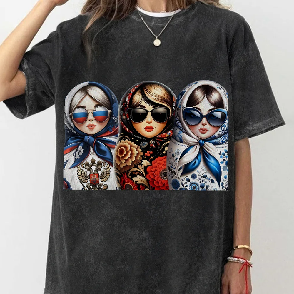 Russia Hot Selling T-Shirts Women Beautiful Russian Nesting Dolls Print Short Sleeves Pure Cotton Casual Tops Street Wear Tee
Russia Hot Selling T-Shirts Women Beautiful Russian Nesting Dolls Print Short Sleeves Pure Cotton Casual Tops Street Wear Tee