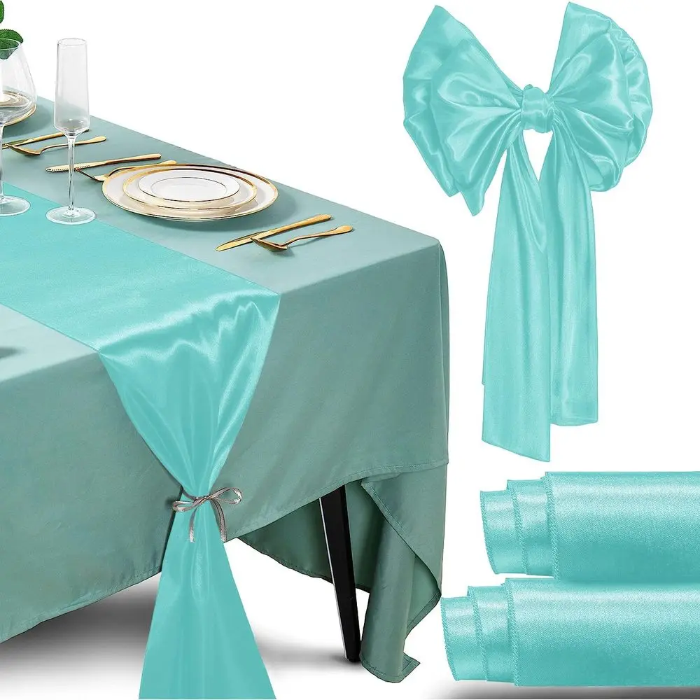 50-Pack 12x108 Satin Table Runners for Weddings, Events, and Celebrations - Aqua
50-Pack 12x108 Satin Table Runners for Weddings, Events, and Celebrations - Aqua