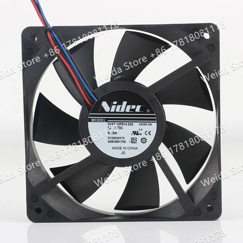 Original Nidec D12T-12PS14 02A 12025 12V 0.10A Silent 120X120X25MM Double Ball Bearing Cooling Fan
Original Nidec D12T-12PS14 02A 12025 12V 0.10A Silent 120X120X25MM Double Ball Bearing Cooling Fan