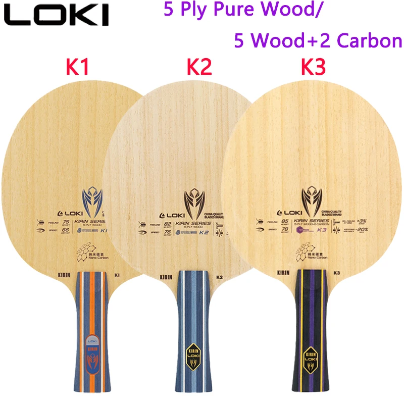 LOKI K1/K2/K3 Table Tennis Blade 5Wood + 2Nano Carbon CS FL Handle Offensive Ping Pong Paddle Bottom Base Suitable For Beginner
LOKI K1/K2/K3 Table Tennis Blade 5Wood + 2Nano Carbon CS FL Handle Offensive Ping Pong Paddle Bottom Base Suitable For Beginner