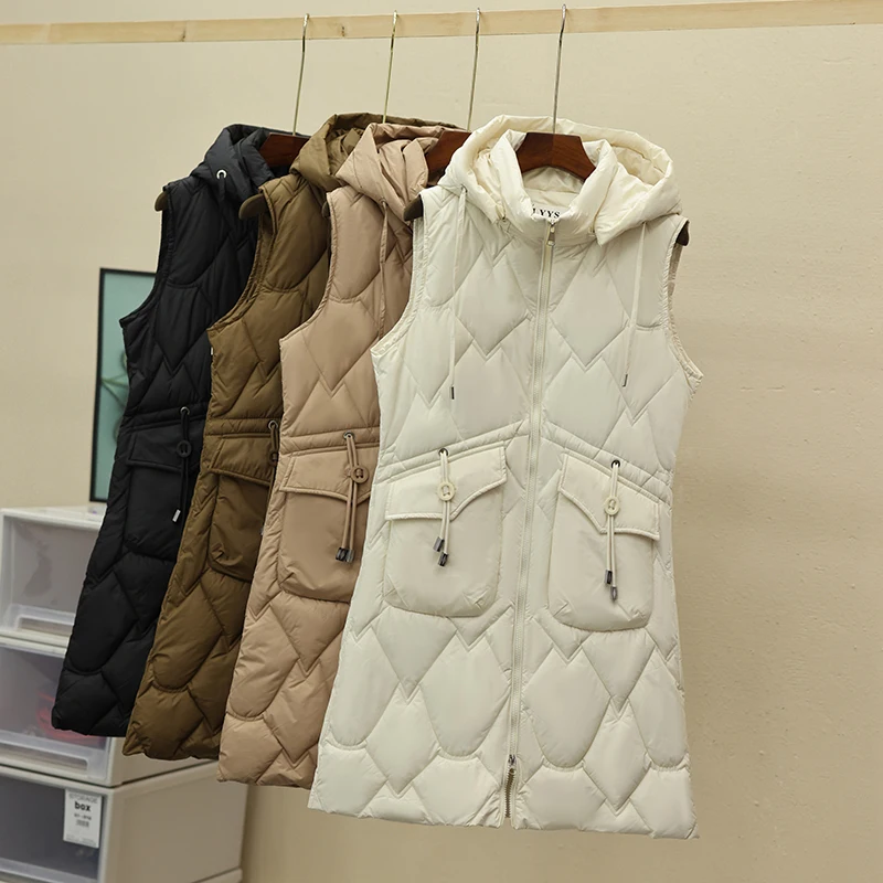 Women's Mid-Length Thiened down Vest Detachable Hat Cotton Polyester Fiber Commute Sle Zipper Closure Jaet Coat
Women's Mid-Length Thiened down Vest Detachable Hat Cotton Polyester Fiber Commute Sle Zipper Closure Jaet Coat