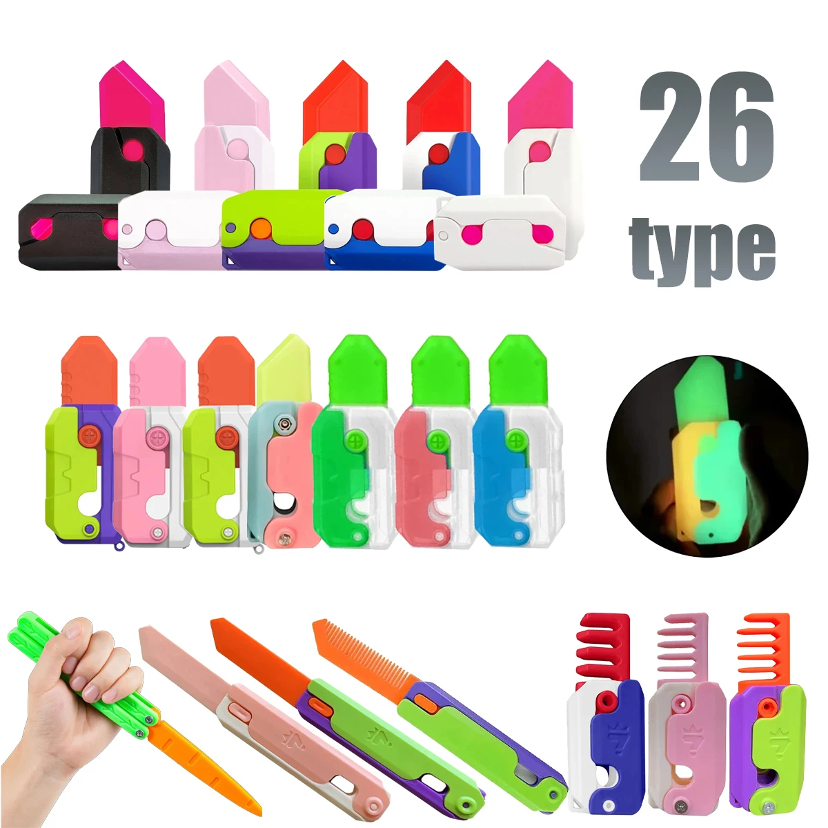 5pcs 3D Printing Toy Knife Room Decorations Small Radish Knife Mini Model Pendant Push Card Decompression Toy Butterfly Knife
5pcs 3D Printing Toy Knife Room Decorations Small Radish Knife Mini Model Pendant Push Card Decompression Toy Butterfly Knife
