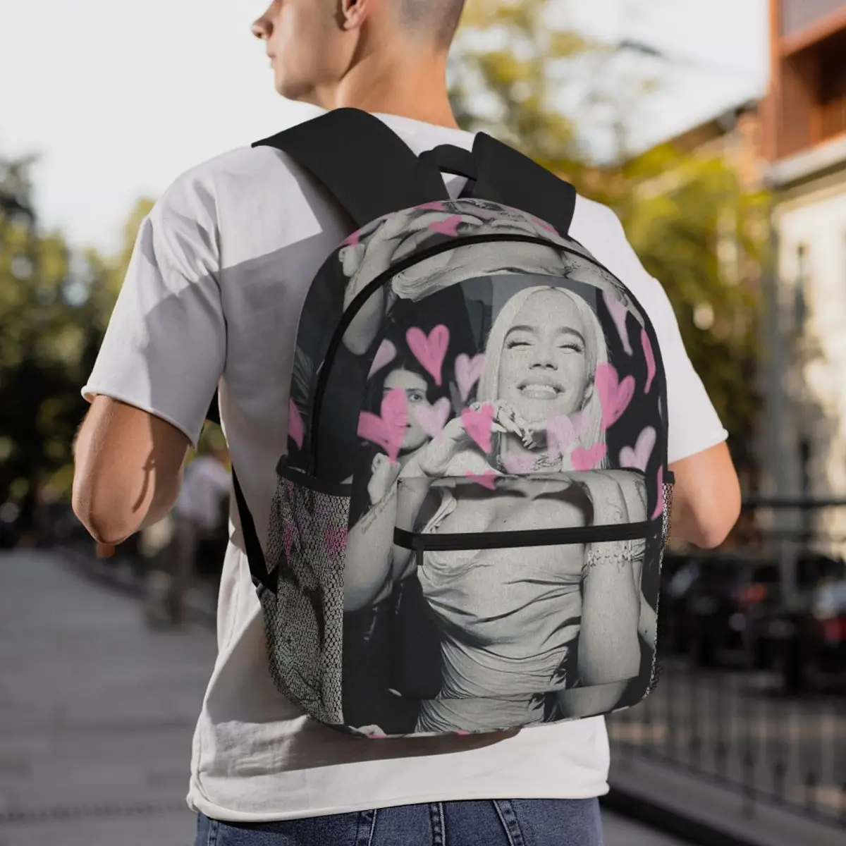 Karol G Happy Valentines Day Backpack Daypack Large Capacity Children BookBag School Bag Shoulder Bags for Men Women
Karol G Happy Valentines Day Backpack Daypack Large Capacity Children BookBag School Bag Shoulder Bags for Men Women