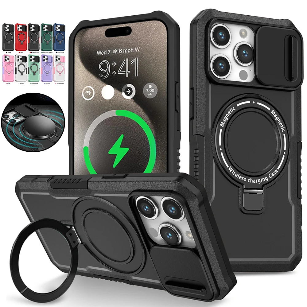 Case For iPhone 15 14 13 12 11 Pro Max MagSafe 360 Rotate Magnetic Car Holder Kickstand Armor Protection Wireless Charging Cover
Case For iPhone 15 14 13 12 11 Pro Max MagSafe 360 Rotate Magnetic Car Holder Kickstand Armor Protection Wireless Charging Cover