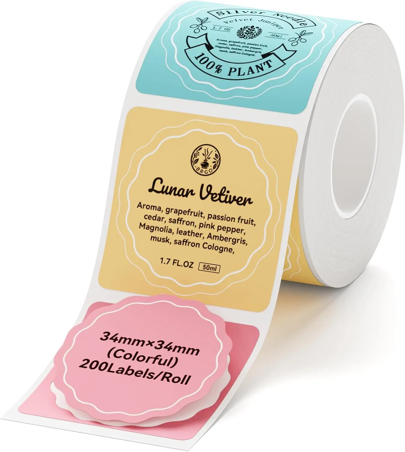 Thermal Label Tape for NIIMBOT B1/B21/B31 Label Maker, 34x34mm 200 Labels/Roll, Colorful Sticker for Office Small Business
Thermal Label Tape for NIIMBOT B1/B21/B31 Label Maker, 34x34mm 200 Labels/Roll, Colorful Sticker for Office Small Business