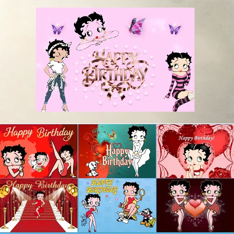 Cartoon B-Betty Cute Boops Birthday Party Backdrop, Princess Girl Party Decoration Supplies, Background Banner Machine washable
Cartoon B-Betty Cute Boops Birthday Party Backdrop, Princess Girl Party Decoration Supplies, Background Banner Machine washable