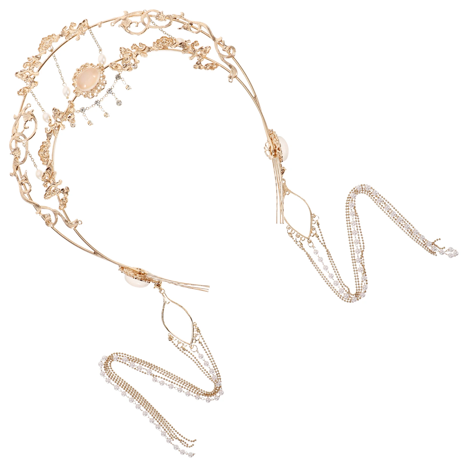 Golden Headdress Hair Accessories for Girls Bridal Wedding Headpiece Chinese Tassel Decorative Prom Zinc Alloy
Golden Headdress Hair Accessories for Girls Bridal Wedding Headpiece Chinese Tassel Decorative Prom Zinc Alloy