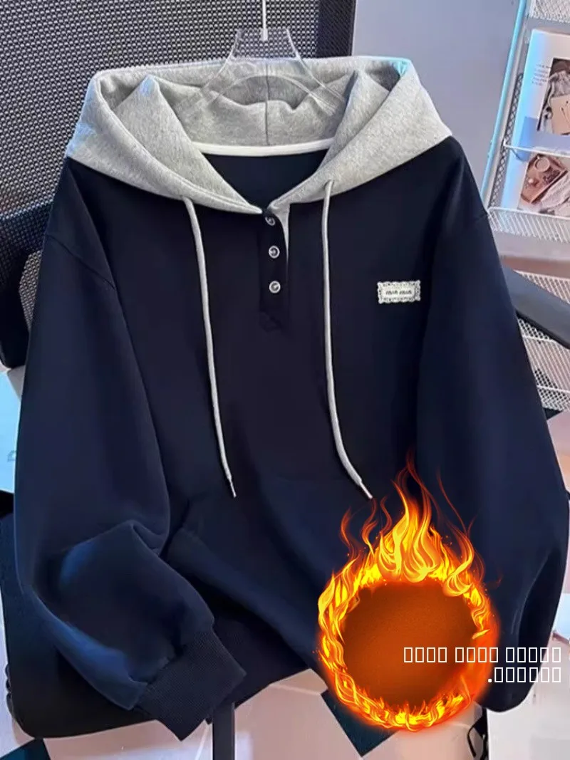 Модная женская утепленная толстовка на флисе с капюшоном, осенне-зимняя, в корейском стиле, свободного кроя, с длинными рукавами, верхняя одежда
Модная женская утепленная толстовка на флисе с капюшоном, осенне-зимняя, в корейском стиле, свободного кроя, с длинными рукавами, верхняя одежда