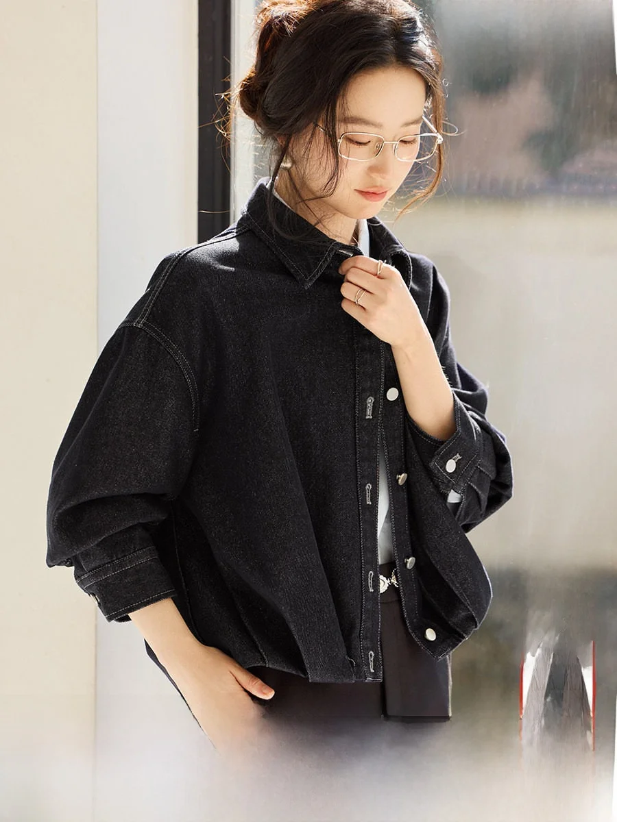XWI Vintage Denim Short Shirt Jacket Women's Spring New Salt System Style Cotton Polyester Blend Straight Cut Long Sleeve
XWI Vintage Denim Short Shirt Jacket Women's Spring New Salt System Style Cotton Polyester Blend Straight Cut Long Sleeve