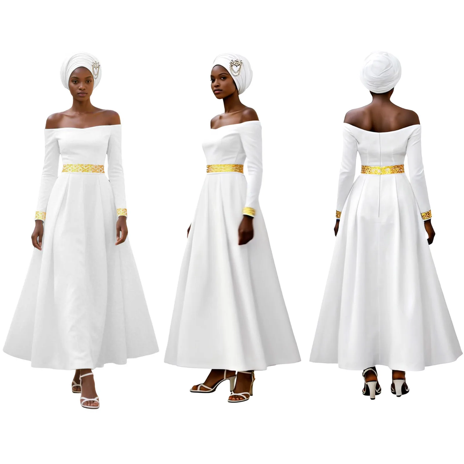 DBQ African Dresses for Women Gold Embroidery Off Shoulder Full Sleeves Ankle Length Women Casual Summer Dress BD071
DBQ African Dresses for Women Gold Embroidery Off Shoulder Full Sleeves Ankle Length Women Casual Summer Dress BD071