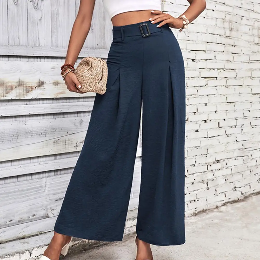 Casual Pants Flowy Wide Leg Pants for Women High Waist Adjustable Buckle Trousers for Work Streetwear Wide Leg Trousers
Casual Pants Flowy Wide Leg Pants for Women High Waist Adjustable Buckle Trousers for Work Streetwear Wide Leg Trousers