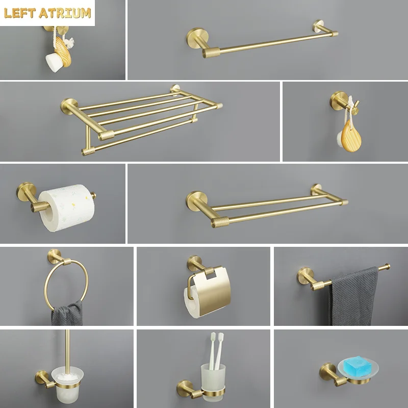 Brushed Gold Stainless Steel Wall Mount Hand Towel Bar Rack Toilet Roll Paper Holder Robe Hook Toilet Brush Bathroom Accessories
Brushed Gold Stainless Steel Wall Mount Hand Towel Bar Rack Toilet Roll Paper Holder Robe Hook Toilet Brush Bathroom Accessories