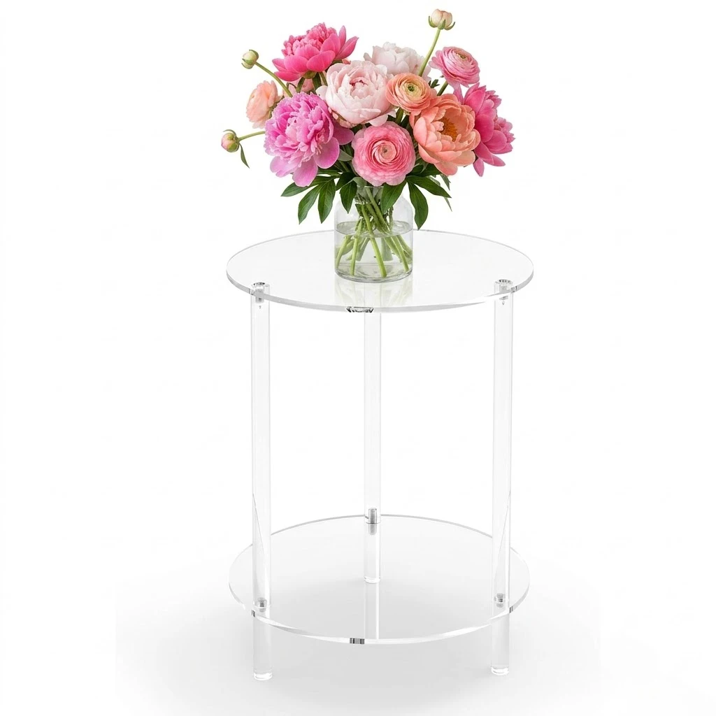 Clear Acrylic Round Side Table, 2-Tier 11.8 Inch Small End Table Nightstand for Living Room Bedroom Sofa Bedside, Transparent Accent Table for Small Spaces Apartment Dorm Room, Easy Assembly
Clear Acrylic Round Side Table, 2-Tier 11.8 Inch Small End Table Nightstand for Living Room Bedroom Sofa Bedside, Transparent Accent Table for Small Spaces Apartment Dorm Room, Easy Assembly