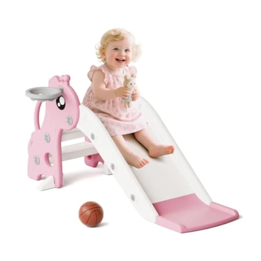 3-in-1 Toddler Slide Climber Playset with Basketball Hoop and Ball Indoor Outdoor Baby Slide Play Set for 1-3 Pink
3-in-1 Toddler Slide Climber Playset with Basketball Hoop and Ball Indoor Outdoor Baby Slide Play Set for 1-3 Pink