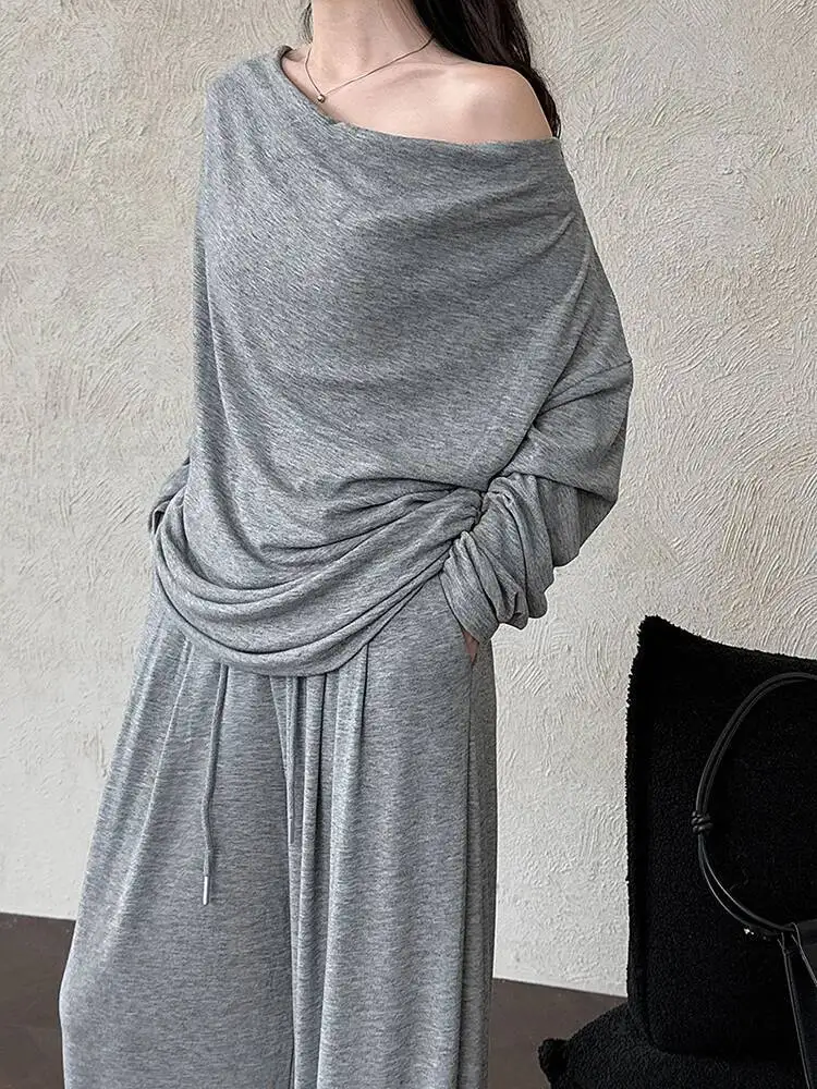 Футболка большого размера, широкие брюки, костюм из двух предметов, новый ворсовый воротник с длинным рукавом, женская мода, весна-осень
Футболка большого размера, широкие брюки, костюм из двух предметов, новый ворсовый воротник с длинным рукавом, женская мода, весна-осень