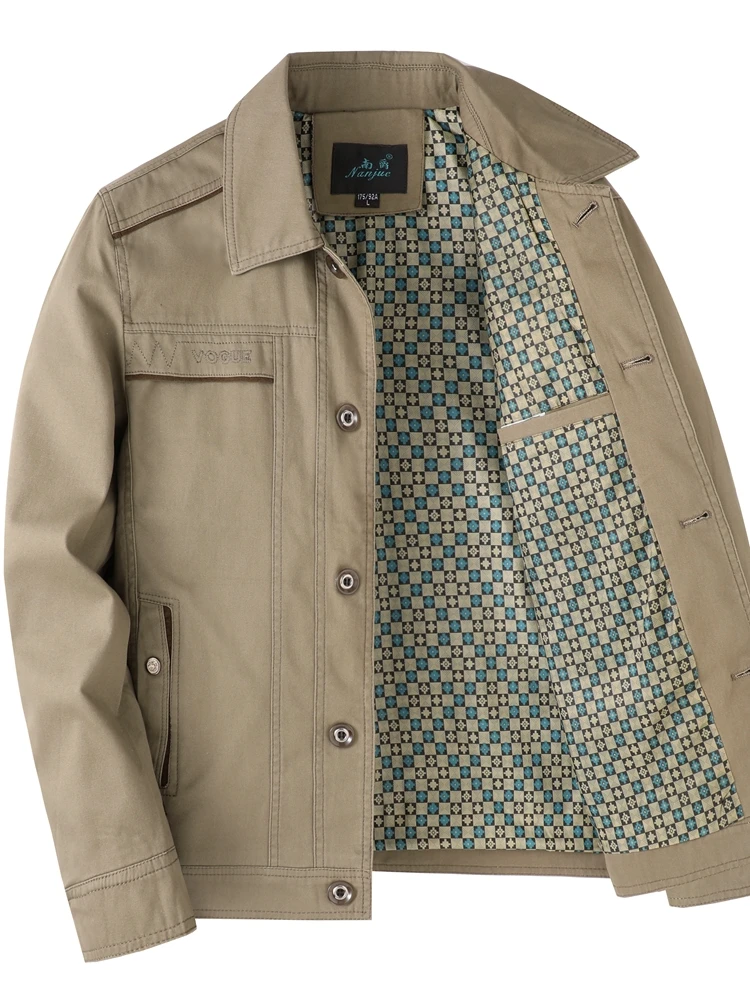 Мужская куртка из чистого хлопка на пуговицах для папы, повседневная, модная, городская, на весну-осень-зиму, свободного кроя, теплая, с внутренней подкладкой из полиэстера.
Мужская куртка из чистого хлопка на пуговицах для папы, повседневная, модная, городская, на весну-осень-зиму, свободного кроя, теплая, с внутренней подкладкой из полиэстера.