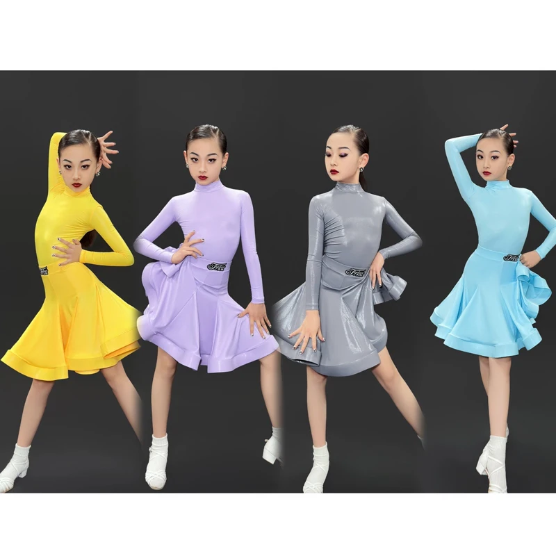 New Long Sleeved Latin Dance Dress National Standard Ballroom Dance Competition Wear Kids Professional Dancing Dresses DWY9609
New Long Sleeved Latin Dance Dress National Standard Ballroom Dance Competition Wear Kids Professional Dancing Dresses DWY9609
