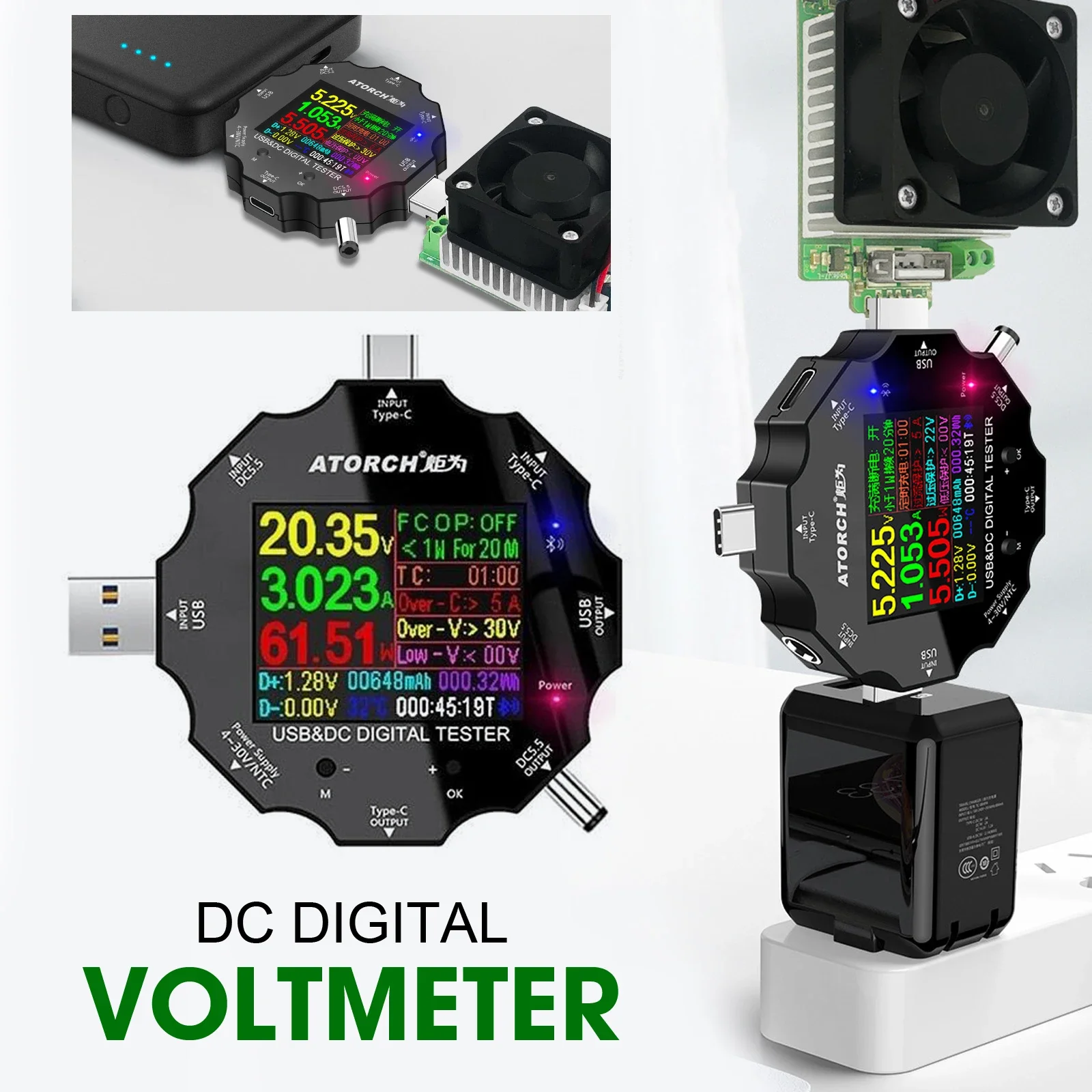 UD18 Bluetooth USB Meter Tester Voltages Current Tester Doctor USB Battery Checker Voltmeter Ammeter Tester for Mobile Power
UD18 Bluetooth USB Meter Tester Voltages Current Tester Doctor USB Battery Checker Voltmeter Ammeter Tester for Mobile Power