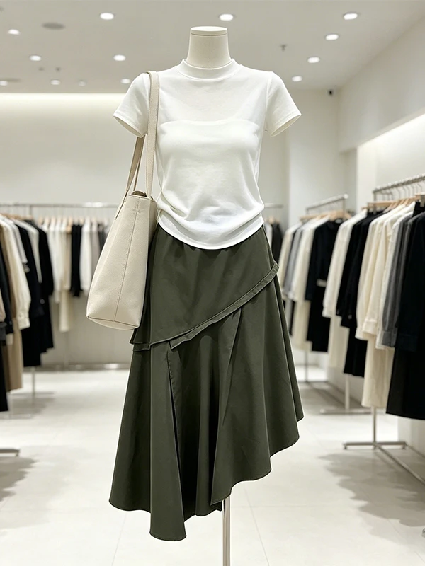 plus Size Women's Summer New Breathable Slim Fit Top A-Line Skirt Two-Piece Set High Waist Asymmetrical Commute Style
plus Size Women's Summer New Breathable Slim Fit Top A-Line Skirt Two-Piece Set High Waist Asymmetrical Commute Style