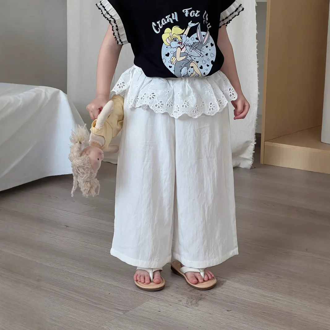 2025 Summer New Children Loose Trousers Solid Thin Girls Lace Casual Pants Cotton Baby Girls Fashion Wide Leg Pants Kids Clothes
2025 Summer New Children Loose Trousers Solid Thin Girls Lace Casual Pants Cotton Baby Girls Fashion Wide Leg Pants Kids Clothes