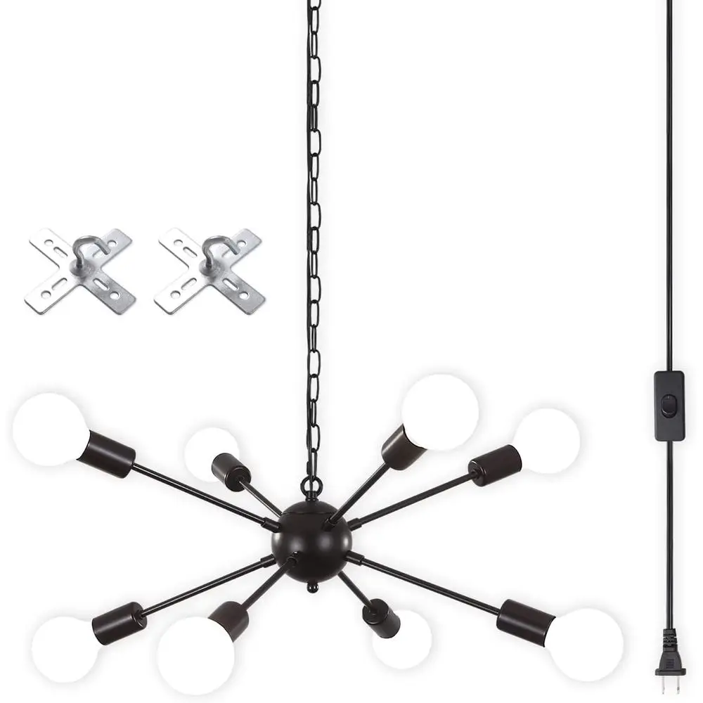Plug-in Hanging Lights with Cord and On/Off Switch, Black Pendant for Dining, Living, and Kitchen Spaces
Plug-in Hanging Lights with Cord and On/Off Switch, Black Pendant for Dining, Living, and Kitchen Spaces