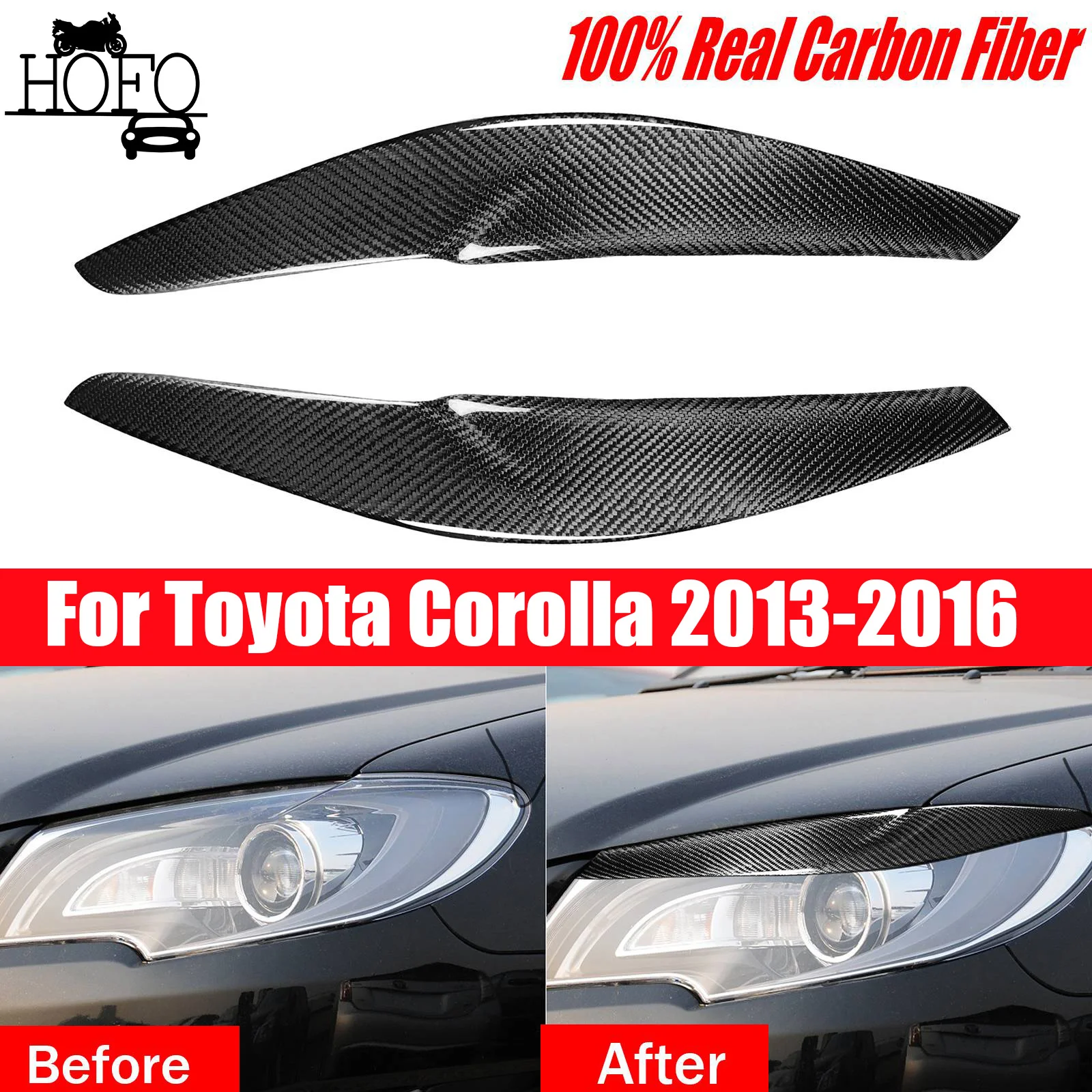 2X For Toyota Corolla Carbon Fiber Headlight Eyebrow Eyelid Cover Trim 2013-2016 2014 2015
2X For Toyota Corolla Carbon Fiber Headlight Eyebrow Eyelid Cover Trim 2013-2016 2014 2015